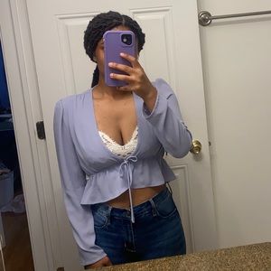 Sunday Best Tie Front Crop Top